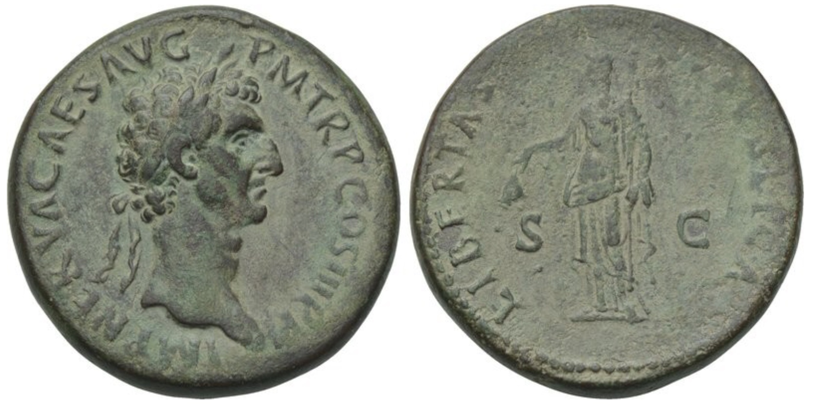 Ancient-Rome-Nerva-Sestertius-29.37g-32.7mm